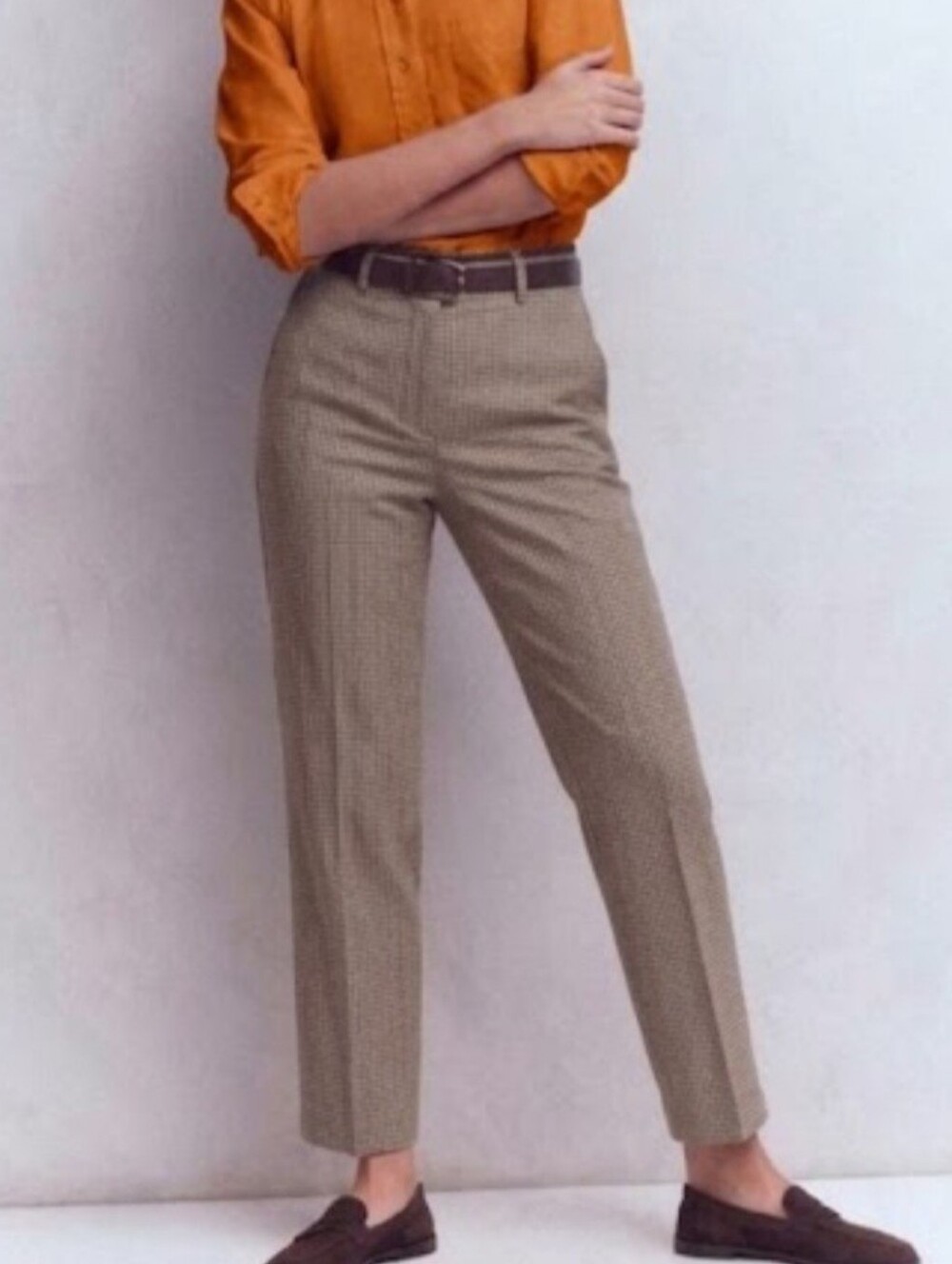 Boden Brown Plaid Pants Size 2 Academia